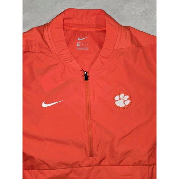 Nike Clemson Tigers 1/4 Zip Short Sleeve Coach Jacket Lightweight Mens Medium - Picture 3 of 9